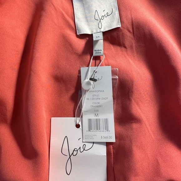 NWT Joie 100% Silk Flora Pockets Anasophia Button Front Smoking Jacket M - Picture 6 of 8